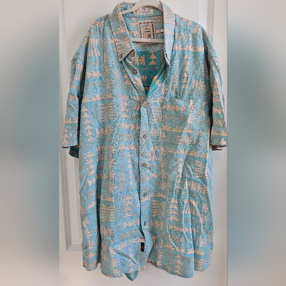 Mens Faherty The Breeze Linen Shirt, XL